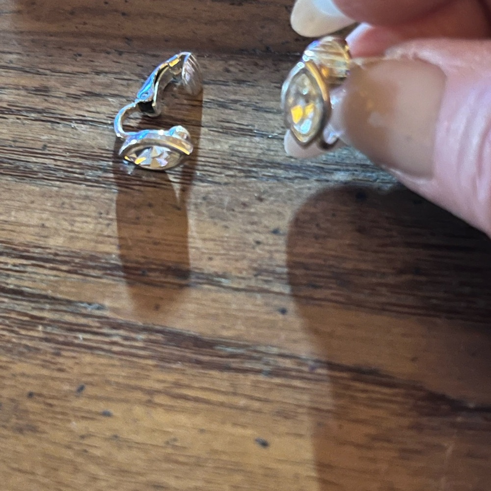 Marquis shaped clip earrings